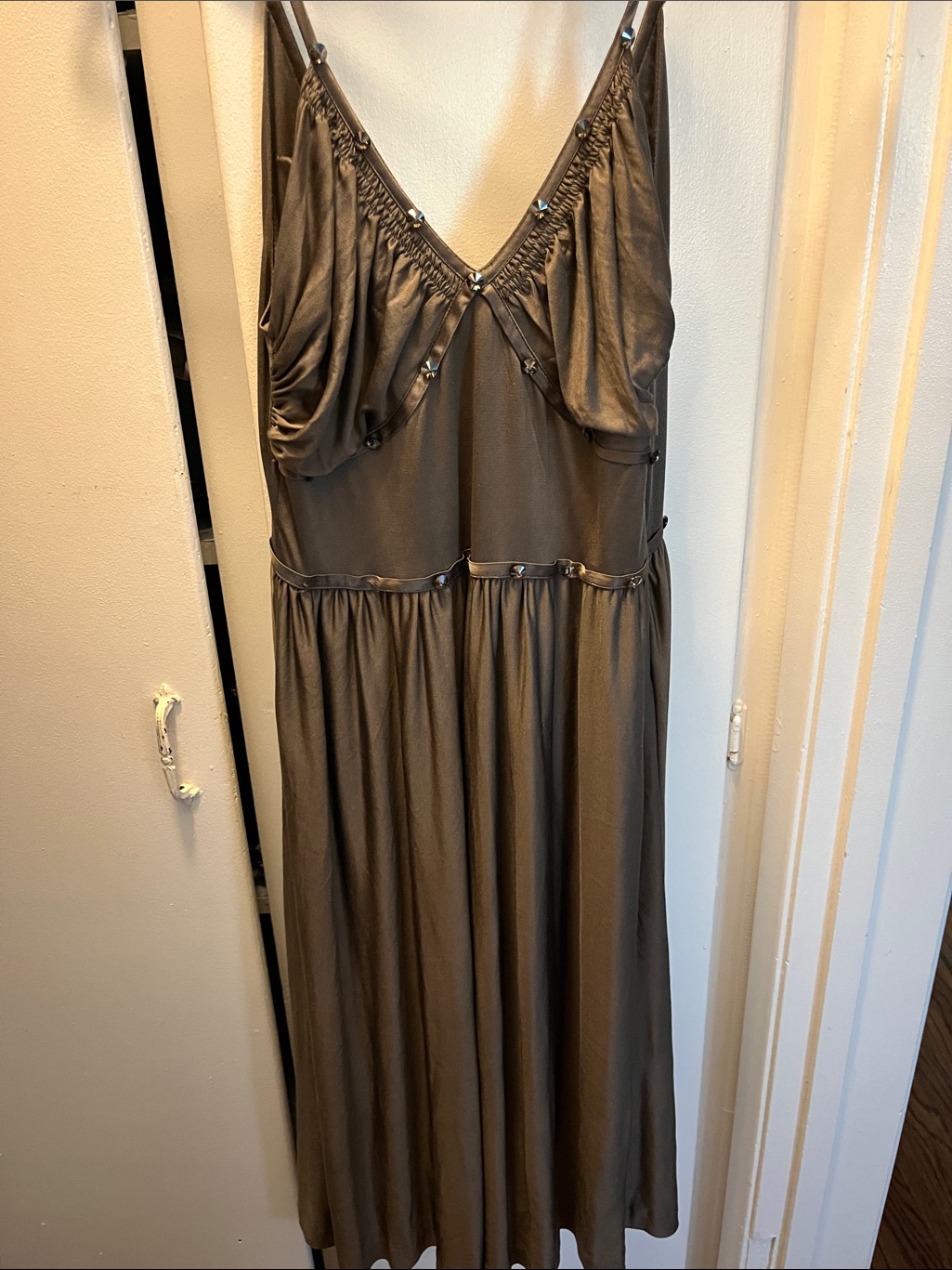 3.1 Phillip Lim Olive Brown V-Neck Sleeveless Maxi Dress